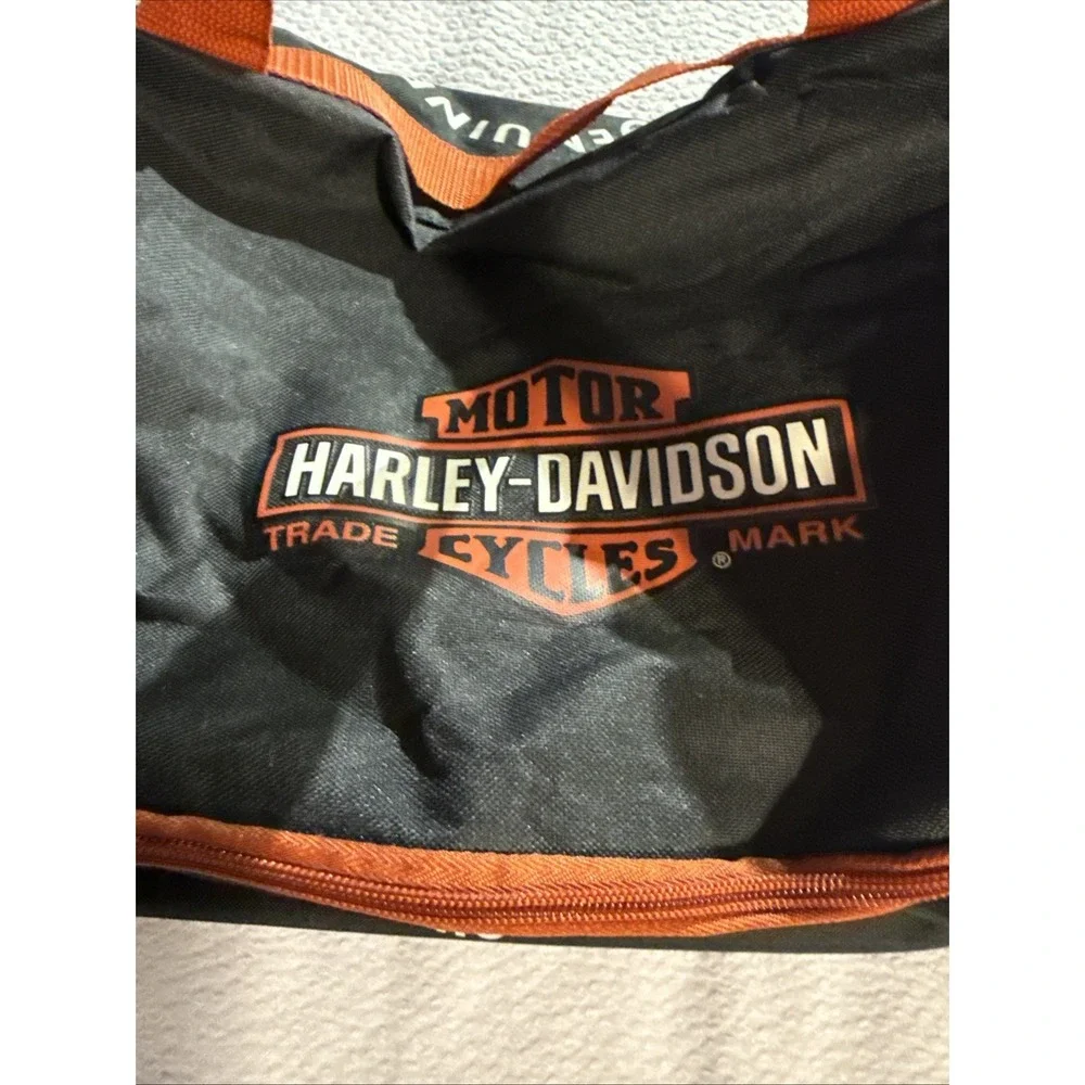 Genuine Duffel Bag Harley Davidson Logo Classic Motorcycles Black Orange 20x9x10